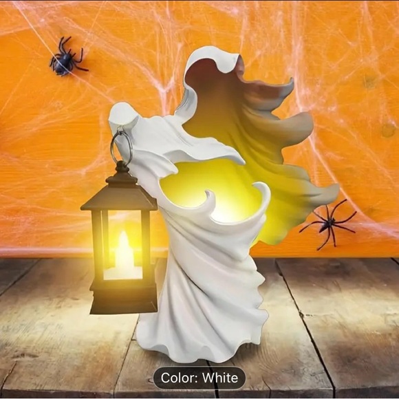 White Ghost Lantern Home Accent - Picture 1 of 8
